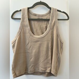 Gently Used: XL Women's Abercrombie & Fitch Light Tan Ribbed Scooped Neck Tank